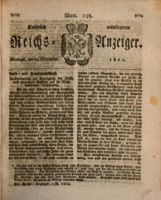 Kaiserlich privilegirter Reichs-Anzeiger (Allgemeiner Anzeiger der Deutschen) Montag 14. September 1801