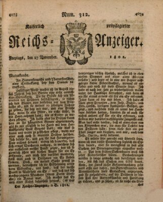 Kaiserlich privilegirter Reichs-Anzeiger (Allgemeiner Anzeiger der Deutschen) Freitag 27. November 1801