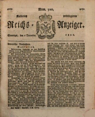 Kaiserlich privilegirter Reichs-Anzeiger (Allgemeiner Anzeiger der Deutschen) Sonntag 6. Dezember 1801