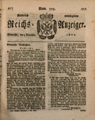 Kaiserlich privilegirter Reichs-Anzeiger (Allgemeiner Anzeiger der Deutschen) Mittwoch 9. Dezember 1801