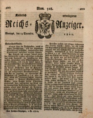 Kaiserlich privilegirter Reichs-Anzeiger (Allgemeiner Anzeiger der Deutschen) Montag 14. Dezember 1801