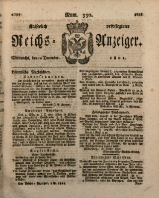 Kaiserlich privilegirter Reichs-Anzeiger (Allgemeiner Anzeiger der Deutschen) Mittwoch 16. Dezember 1801