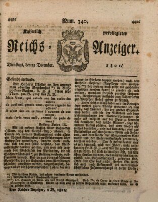 Kaiserlich privilegirter Reichs-Anzeiger (Allgemeiner Anzeiger der Deutschen) Dienstag 29. Dezember 1801