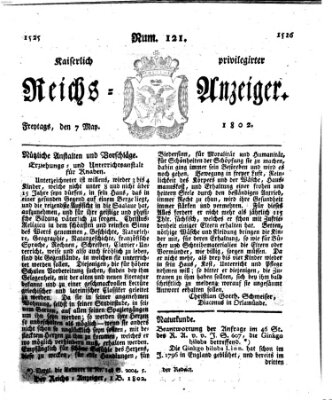 Kaiserlich privilegirter Reichs-Anzeiger (Allgemeiner Anzeiger der Deutschen) Freitag 7. Mai 1802