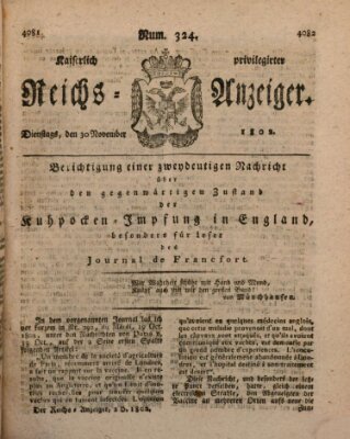 Kaiserlich privilegirter Reichs-Anzeiger (Allgemeiner Anzeiger der Deutschen) Dienstag 30. November 1802