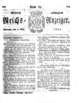 Kaiserlich privilegirter Reichs-Anzeiger (Allgemeiner Anzeiger der Deutschen) Sonntag 13. März 1803