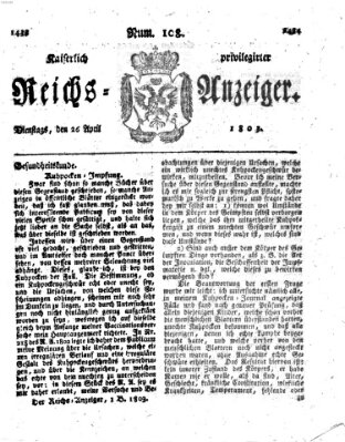 Kaiserlich privilegirter Reichs-Anzeiger (Allgemeiner Anzeiger der Deutschen) Dienstag 26. April 1803