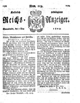 Kaiserlich privilegirter Reichs-Anzeiger (Allgemeiner Anzeiger der Deutschen) Samstag 7. Mai 1803