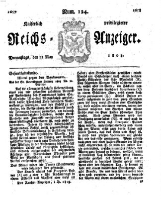 Kaiserlich privilegirter Reichs-Anzeiger (Allgemeiner Anzeiger der Deutschen) Donnerstag 12. Mai 1803