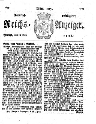 Kaiserlich privilegirter Reichs-Anzeiger (Allgemeiner Anzeiger der Deutschen) Freitag 13. Mai 1803