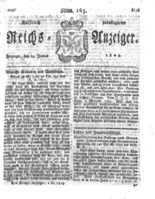 Kaiserlich privilegirter Reichs-Anzeiger (Allgemeiner Anzeiger der Deutschen) Freitag 24. Juni 1803