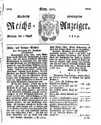 Kaiserlich privilegirter Reichs-Anzeiger (Allgemeiner Anzeiger der Deutschen) Montag 1. August 1803