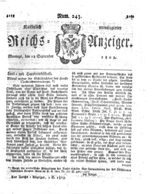 Kaiserlich privilegirter Reichs-Anzeiger (Allgemeiner Anzeiger der Deutschen) Montag 12. September 1803