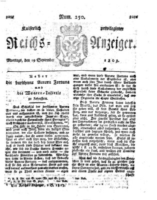 Kaiserlich privilegirter Reichs-Anzeiger (Allgemeiner Anzeiger der Deutschen) Montag 19. September 1803