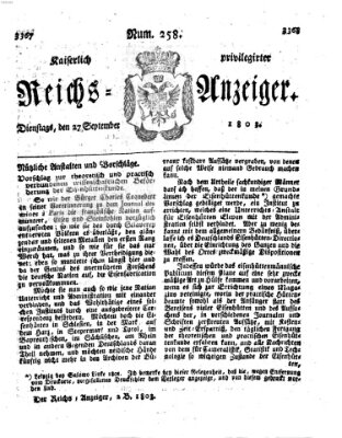 Kaiserlich privilegirter Reichs-Anzeiger (Allgemeiner Anzeiger der Deutschen) Dienstag 27. September 1803