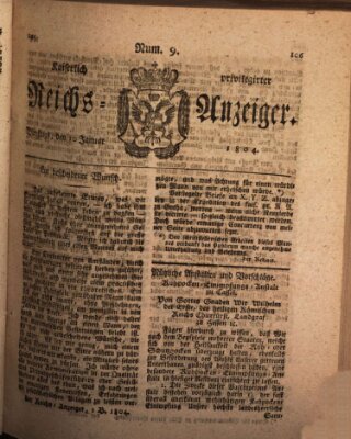 Kaiserlich privilegirter Reichs-Anzeiger (Allgemeiner Anzeiger der Deutschen) Dienstag 10. Januar 1804