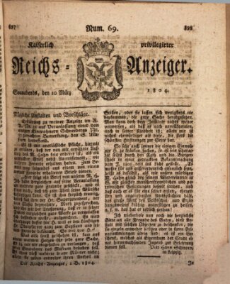 Kaiserlich privilegirter Reichs-Anzeiger (Allgemeiner Anzeiger der Deutschen) Samstag 10. März 1804