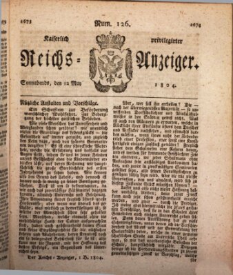 Kaiserlich privilegirter Reichs-Anzeiger (Allgemeiner Anzeiger der Deutschen) Samstag 12. Mai 1804