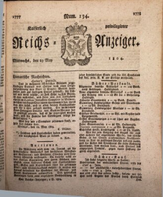 Kaiserlich privilegirter Reichs-Anzeiger (Allgemeiner Anzeiger der Deutschen) Mittwoch 23. Mai 1804