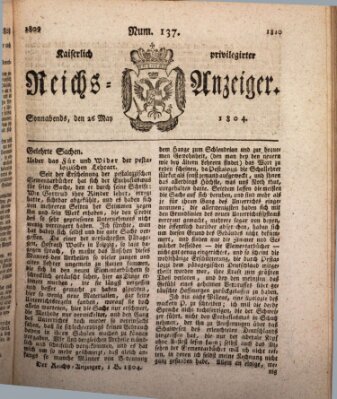 Kaiserlich privilegirter Reichs-Anzeiger (Allgemeiner Anzeiger der Deutschen) Samstag 26. Mai 1804