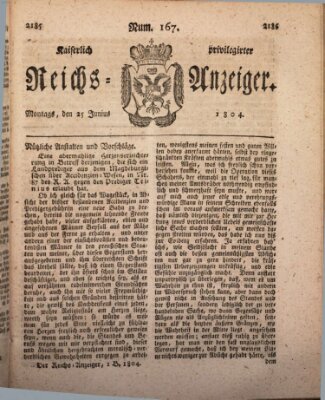 Kaiserlich privilegirter Reichs-Anzeiger (Allgemeiner Anzeiger der Deutschen) Montag 25. Juni 1804