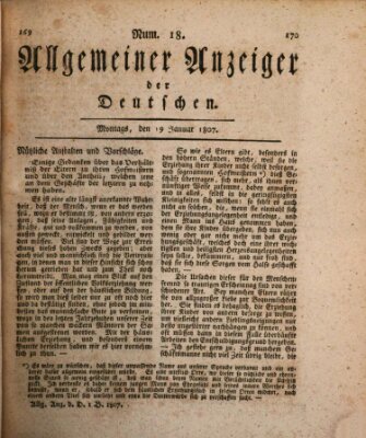 Allgemeiner Anzeiger der Deutschen Montag 19. Januar 1807