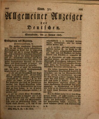 Allgemeiner Anzeiger der Deutschen Samstag 31. Januar 1807