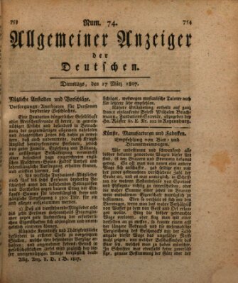 Allgemeiner Anzeiger der Deutschen Dienstag 17. März 1807