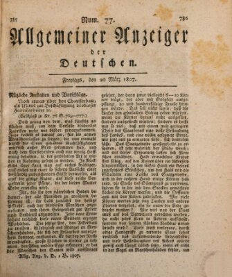 Allgemeiner Anzeiger der Deutschen Freitag 20. März 1807