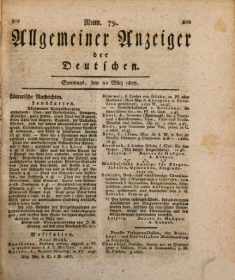 Allgemeiner Anzeiger der Deutschen Sonntag 22. März 1807