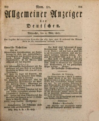 Allgemeiner Anzeiger der Deutschen Mittwoch 25. März 1807