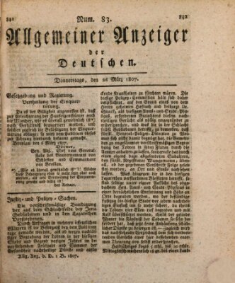 Allgemeiner Anzeiger der Deutschen Donnerstag 26. März 1807