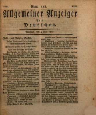 Allgemeiner Anzeiger der Deutschen Montag 4. Mai 1807