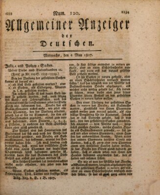 Allgemeiner Anzeiger der Deutschen Mittwoch 6. Mai 1807