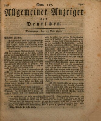 Allgemeiner Anzeiger der Deutschen Donnerstag 14. Mai 1807