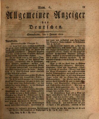 Allgemeiner Anzeiger der Deutschen Samstag 7. Januar 1809