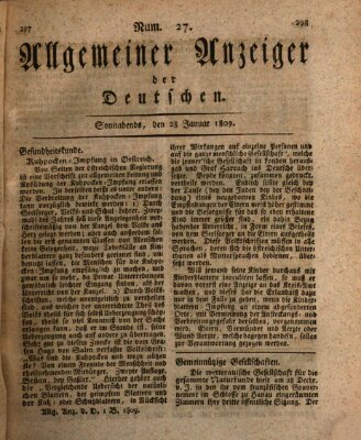 Allgemeiner Anzeiger der Deutschen Samstag 28. Januar 1809