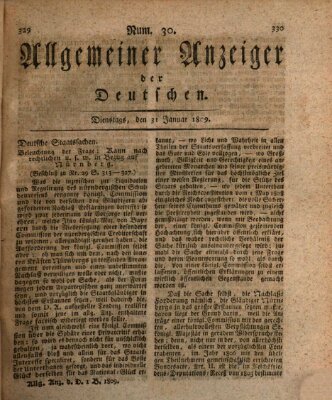 Allgemeiner Anzeiger der Deutschen Dienstag 31. Januar 1809