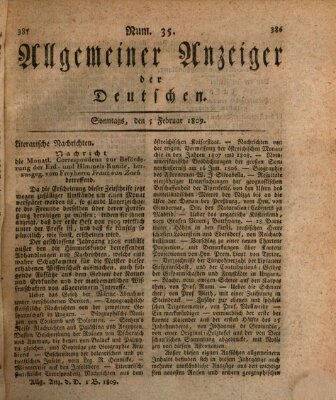 Allgemeiner Anzeiger der Deutschen Sonntag 5. Februar 1809