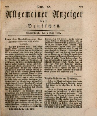 Allgemeiner Anzeiger der Deutschen Donnerstag 2. März 1809