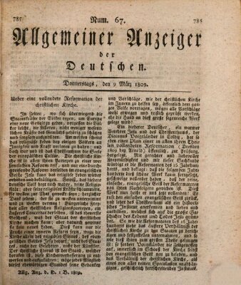 Allgemeiner Anzeiger der Deutschen Donnerstag 9. März 1809