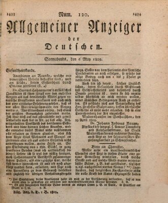 Allgemeiner Anzeiger der Deutschen Samstag 6. Mai 1809