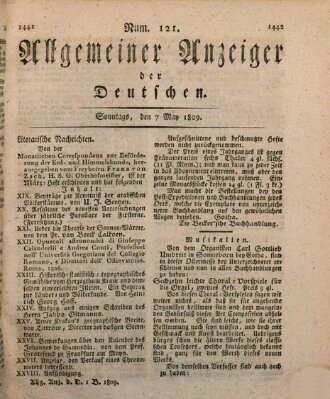 Allgemeiner Anzeiger der Deutschen Sonntag 7. Mai 1809