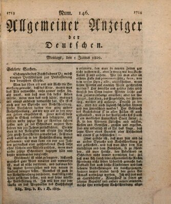 Allgemeiner Anzeiger der Deutschen Montag 5. Juni 1809