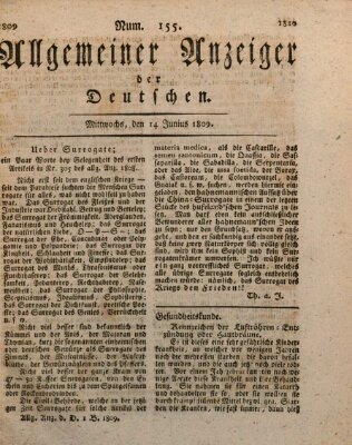 Allgemeiner Anzeiger der Deutschen Mittwoch 14. Juni 1809