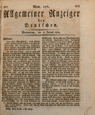 Allgemeiner Anzeiger der Deutschen Donnerstag 15. Juni 1809