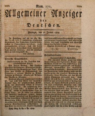 Allgemeiner Anzeiger der Deutschen Freitag 30. Juni 1809