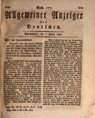 Allgemeiner Anzeiger der Deutschen Donnerstag 6. Juli 1809