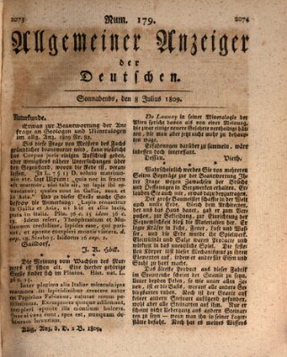 Allgemeiner Anzeiger der Deutschen Samstag 8. Juli 1809