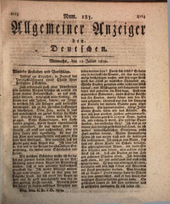 Allgemeiner Anzeiger der Deutschen Mittwoch 12. Juli 1809